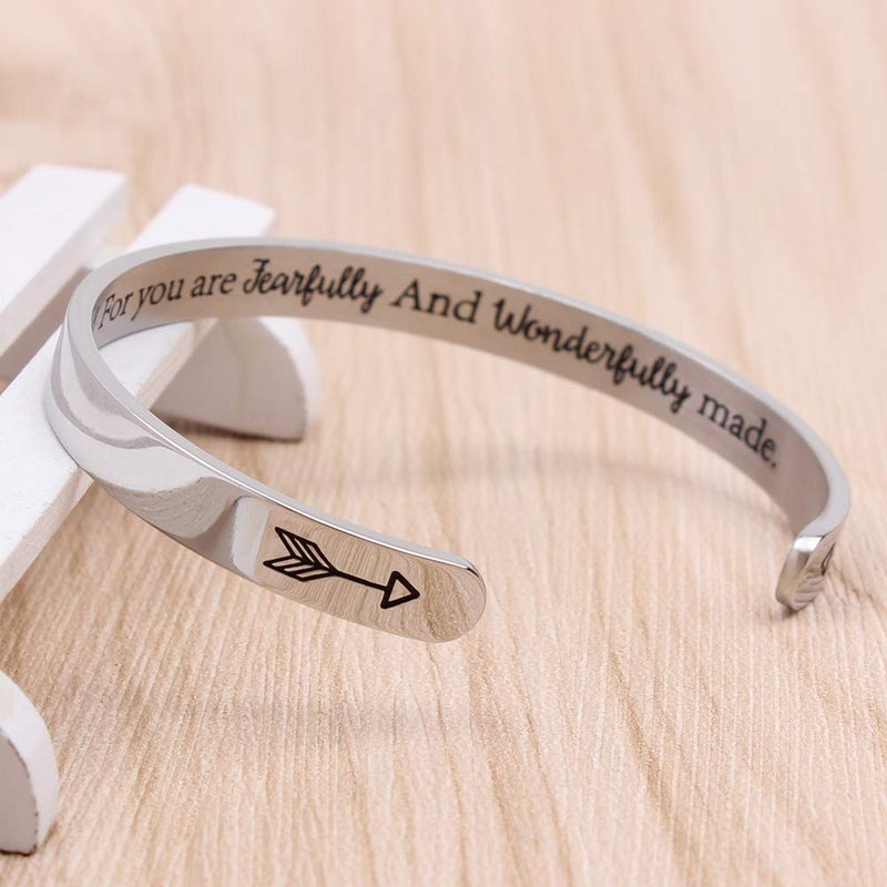 Btysun Bracelets for Women Inspirational Gifts for Mom Her Motivational Birthday Cuff Friendship Jewelry - Image 4